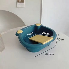 KP精選 帶搓衣板洗衣盆 學生宿舍洗衣神器 加厚塑料搓衣盆 家用洗衣盆 洗衣籃, 1個, 莫蘭迪色貓耳【自帶搓衣板】, 莫蘭迪色貓耳【自帶搓衣板】