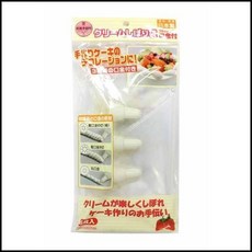日本製 Echo 蛋糕裝飾擠花袋組 附3種擠花嘴 (圓形 6齒 8齒), 詳見包裝, 詳見包裝