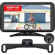 AUTO-VOX 무선 후방 카메라 차량용 간편 설치 지연 없음 5인치 HD 1080P 선명한 야간 시야 2채널 IP69K 방수 시스템 트럭 픽업 SUV 밴용 - W12, 5 Inch