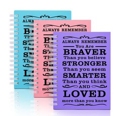 3Pcs A6 스파이럴 노트북 영감 저널 여성 남성을 위한 동기 부여 저널 스파이럴 저널 노트북 대학은 학교 여행 비즈니스 직장을 위한 일일 일기를 작성합니다 3Pcs, 3pcs -A6 Always Mix Light