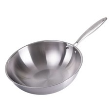 스테인리스 웍 튀김팬 업소용 무코팅 없음 중식 볶음팬, A. 내경 30cm 귀 없는 5겹 강철