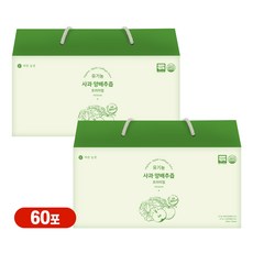 물한방울없이 국내산 통째로 갈아만든 바른농장 유기농 100% 사과양배추즙, 100ml, 60개