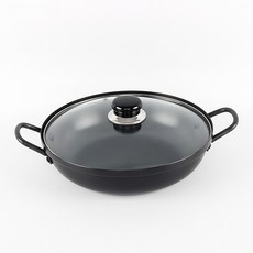 국산 경질 복전골 냄비 28cm (뚜껑포함), 블랙, 1개