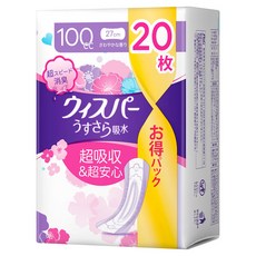 whisper 好自在 超薄成人衛生護墊 100cc, 1個, 20片