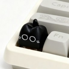 개인화 된 카드 사랑 쿠키 새끼 고양이 테마 Keycap Esc 버튼 DIY 큰 눈 만화 검은 고양이 괴물 3 차원 Keycap, 104H, 검은색(흰 눈)