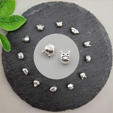 비즈톡 [SVP-09-10]순은펜던트 실버925 십이간지 12간지 미니동물 통과형 4.7x5.6mm 05.용띠