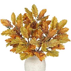 인조 오크 잎 가지 꽃병용 가을 줄기 5개 45.7cm18인치 인공 가지 장식용 농가 추수감사절 센터피스 할로윈 장식 레드 173503, # 노란색 및 검은색 반점