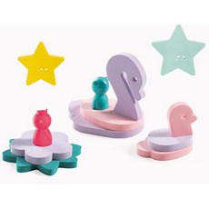 타일부착 물에뜨는 목욕놀이 조립블록 돌아기 완구 2세 영유아, 1개, 업인디에어(Q3168)