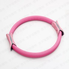 普拉提圈 瑜珈環 雙面防滑握把, 高彈力普拉提圈-桃紅, 1個
