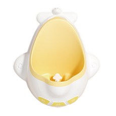 PUCH BABY 火箭造型兒童小便斗 可拆卸易清洗 安全環保材質, 新款飛機便斗-檸檬黃(贈掛勾)