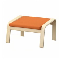 이케아 포엥 풋스툴, 크니사 브라이트오렌지, 자작나무무늬목, 자작나무무늬목/크니사 브라이트오렌지