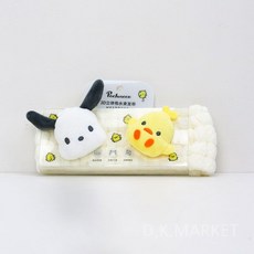 MINISO 산리오캐릭터 헤어드라이 타월 머리수건 폼폼푸린 퀵드라이 시나모롤 타올, 3D 입체 파차 헤어 밴드