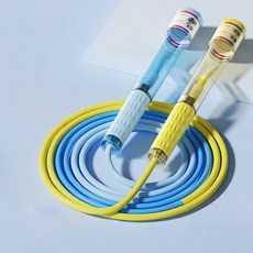 DIU 兒童競速跳繩小學用學生考試一年級幼稚園初學業中考指節競速跳繩, 1個, 夢幻組合--藍拼黃（磨砂繩）
