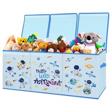 DECALSWEET 장난감 상자 보관 접이식 보관함 위한 용 31.8 남아 포함 대형 방을 어린이방 침실 여아 뚜껑 상자 놀이방 95.8 손잡이 정리함, 우주 비행사