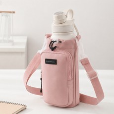 디어픽스 휴대용 방수 포켓 텀블러 물병 수납 파우치 크로스백 가방, 1개, 로즈핑크 1개, 로즈핑크