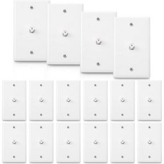 1포트 TV 케이블 벽판 F 커넥터 동축 비디오 잭 싱글 갱 파란색 16개, 1, White