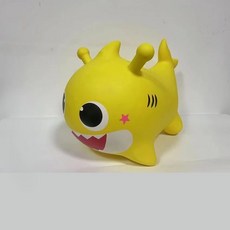 兒童充氣跳跳馬坐騎，加大加厚音樂寶寶跳跳小鹿，安全無毒玩具, 音樂小鯊魚（黃色）, 1個