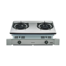 SAKURA櫻花雙口檯面爐，不鏽鋼檯面易清潔，雙口設計節省時間，精準火力控制，簡約時尚外觀, 液化石油氣 (LPG), G6700KS