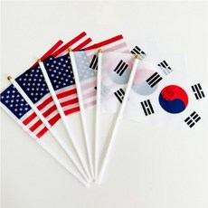 심플에스 미니 응원깃발 손태극기 성조기 혼합세트, 10개