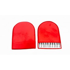 老羊樂器店 鍵盤清潔布 擦琴手套 雙面絨布 適用鋼琴 古箏 小提琴 吉他, 紅色, 1個