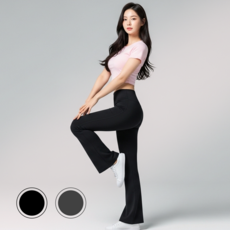 데이로리 여성 하이웨스트 밴딩 필라테스 요가 부츠컷 레깅스