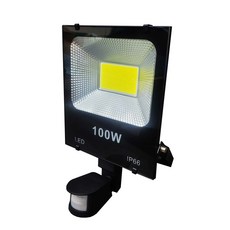 感應王 HC-8100A 100W戶外微波感應投光燈(白光 全電壓 台灣製), 黑殼-白光, 1個