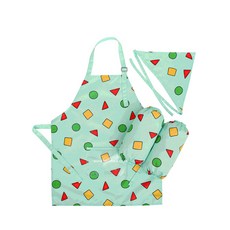 짱구는못말려 키즈패턴 앞치마토시두건3종세트