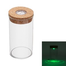 OW 마리모 유리병 LED조명 소품 반려식물 인테리어 키우기, 1개, 65mm, 유리