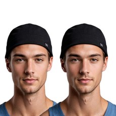 자전거 모자 스컬캡 두건 쪽모자 오토바이 등산 바이크 속모자 라이딩 쿨 헬멧 이너캡 비니 운동 조각모 사이클링캡 여름용 비니 스포츠 남자, 블랙, 2개