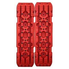 구난 트랙보드 오프로드 빠짐 견인 탈출보드 타이어 모래 탈출 고정, 레드 한 쌍