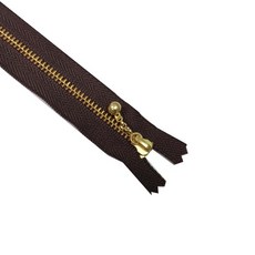 YKK 日本YKK【10吋】金屬拉鍊 銅拉鍊 珠鍊頭拉鍊 拉鍊【佰昇國際 Baisheng】(3入/包)(日本原裝進口), 1個, 咖啡(10吋)(約25cm)(3條), 咖啡
