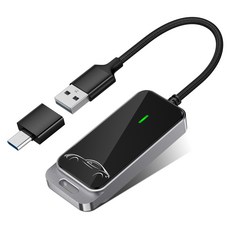 Coowin쿠윈 무선 애플 카플레이 동글 안드로이드 오토 호환 2in1 무선 어댑터, A500, A500