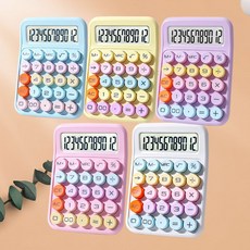 파스텔 감성 데스크 컬러 계산기 / 손에 착착 감기는 알록달록 계산기 5color on, 1개, 화이트