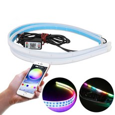 자동차 플렉시블 주간 주행등 스트립 앱 제어 방향지시등 흐르는, 1개, 2. 60CM