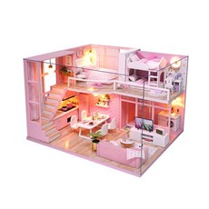 DIY 미니어처 하우스 만들기 키트, 1세트, 14. 큐트 하우스