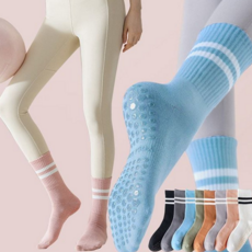 필라테스 양말 논슬립 미끄럼 방지 요가 양말 스포츠 부드러운 트레이닝 내구성 운동용 통기성 신축성, 스카이