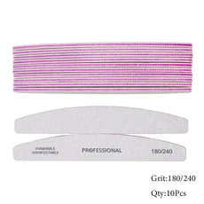 호환 5/10Pcs 바나나 네일 파일 세트 180/240 그릿 샌드페이퍼 샌딩 손톱 버퍼 파일 공급 매니큐어 도구, 01 10 Pcs 180-240Grit