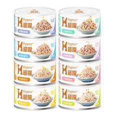 Hyperr超躍 貓咪無穀肉絲主食罐 綜合口味 全齡貓, 90g, 8個, 糧食