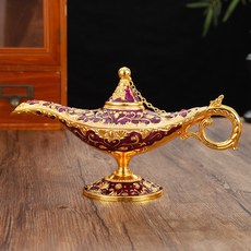 阿拉丁神燈 復古金屬工藝品擺件, 金紫