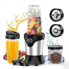 Suavo Smoothie Blender 1100W 쉐이크 및 스무디용 휴대용 개인용 블렌더 623.7g(22온스) 휴대용 컵 및 뚜껑 2개 휴대용 커피 그라인더 및 283, Suavo Smoothie Blender 1100W 쉐