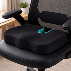 루이벤 자세교정 U자형 3D 메모리폼 꼬리뼈 방석 사무실 임산부 수험생 체중분산 쿠션, 체중분산 꼬리뼈방석-블랙