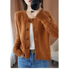 간절기 카디건 니트가디건 여자 빅사이즈 여친 코트 여성 라운드 도톰 상의 데일리룩 트위드 OPH4