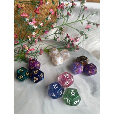 점성술 주사위 별자리 주사위+주사위보관파우치+한글설명서, Silver Sky Pattern Dice, 1개