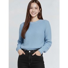 (레코브) 심플 크롭 라운드 니트(LG41D1KN001X) 983169