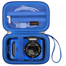 CANBOC KODAK PIXPRO WPZ2 견고한 방수 사진 디지털 수중 가방 휴대용 배터리 케이스 메시 포켓 USB 카메라용 블랙 어댑터 케이블 카메라 (케이스만, z블루