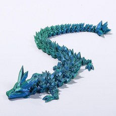 3D 프린터 움직이는 뱀 용 장난감 다관절 레이저, 블루 앤 그린, 1개, 기본 색상