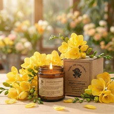 보르넬리 향기좋은 향초 캔들 집안 주방 냄새제거, 1개, 190g, 프리지아