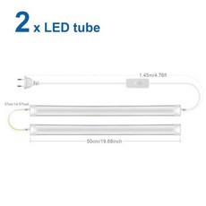 LED블럭바 220V EU 콘센트 T8 튜브 LED 바 조명 홈 부엌 옷장 천장 barre led 50cm 25W 램프 2 행 칩 슈퍼, 2PCS, 웜 화이트