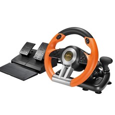 PC Xbox One Series S/X PS3 PS4 스위치용 페달이 있는 PXN PC 레이싱 휠 V3 PRO 180도 USB 자동차 심 게임 스티어링, Orange, 1개
