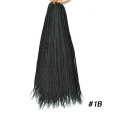 Lovepancy 크로 셰 뜨개질 머리띠 헤어 익스텐션 합성 상자 꼬기 옹 브르 금발 그레이 버그 여성용, 01 14인치, 01 1Pcs, 04 1B